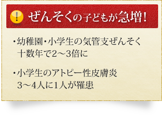 ぜんそくの子どもが急増！